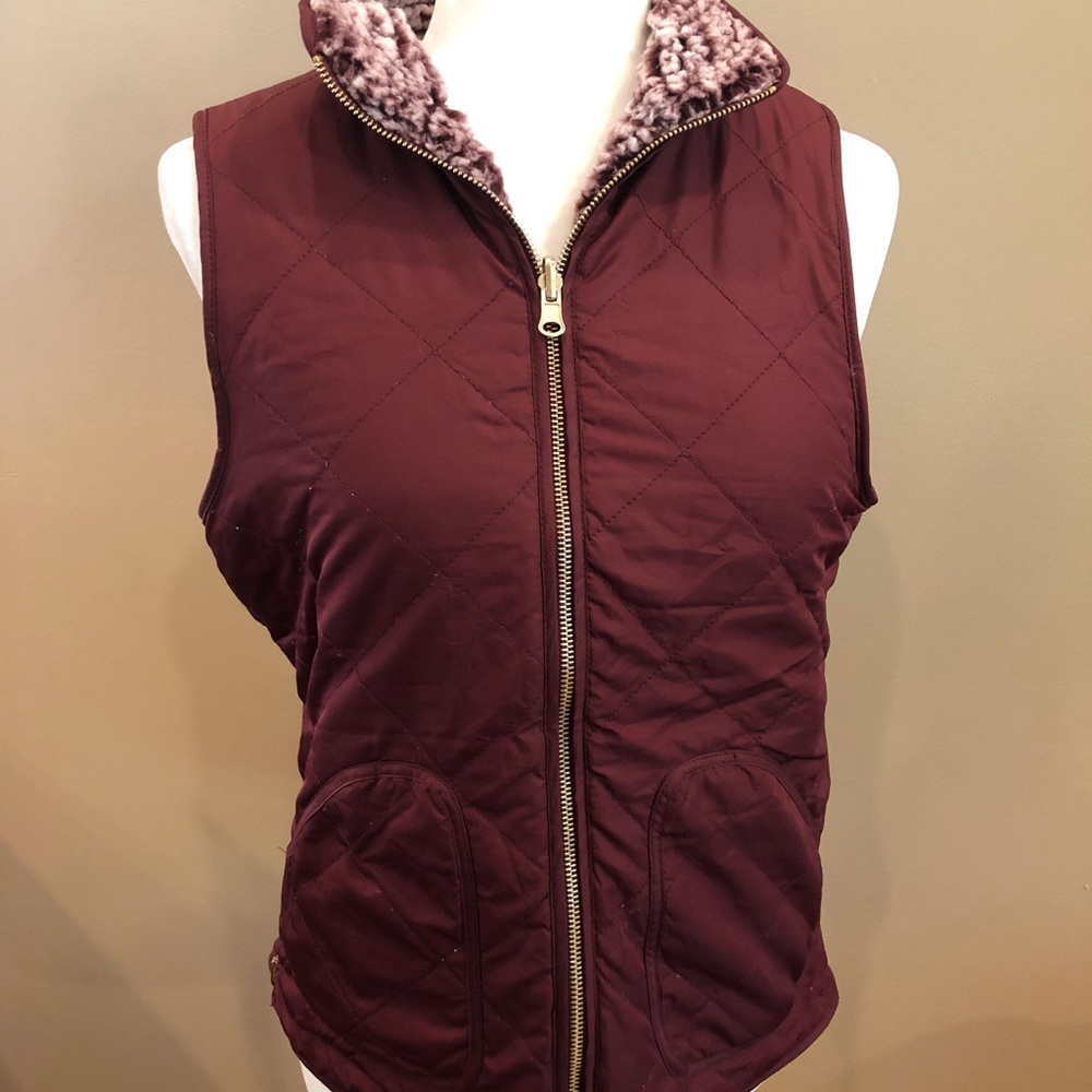Thread and Supply Burgundy Reversible Vest, Size S